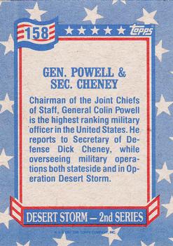 1991 Topps Desert Storm #158 Gen. Powell & Sec. Cheney Back