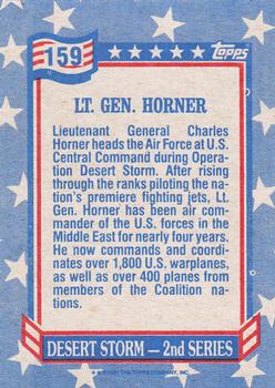 1991 Topps Desert Storm #159 Lt Gen Horner Back
