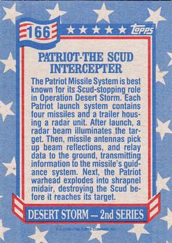 1991 Topps Desert Storm #166 Patriot - The SCUD Intercepter Back
