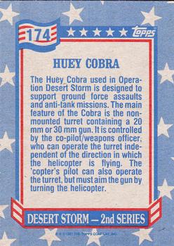1991 Topps Desert Storm #174 Huey Cobra Back