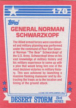 1991 Topps Desert Storm #178 General Norman Schwarzkopf Back