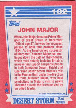 1991 Topps Desert Storm #182 John Major Back