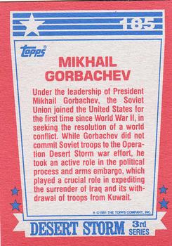 1991 Topps Desert Storm #185 Mikhail Gorbachev Back