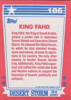 1991 Topps Desert Storm #186 King Fahd Back