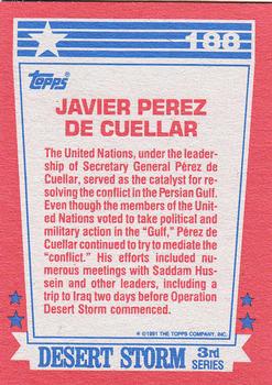 1991 Topps Desert Storm #188 Javier Perez de Cuellar Back