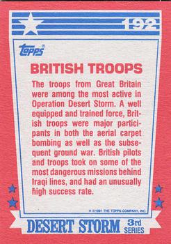 1991 Topps Desert Storm #192 British Troops Back