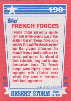 1991 Topps Desert Storm #193 French Forces Back