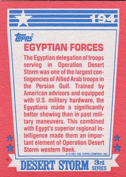 1991 Topps Desert Storm #194 Egyptian Forces Back