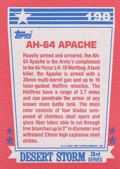 1991 Topps Desert Storm #198 AH-64 Apache Back
