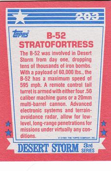 1991 Topps Desert Storm #203 B-52 Stratofortress Back