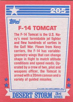 1991 Topps Desert Storm #205 F-14 Tomcat Back