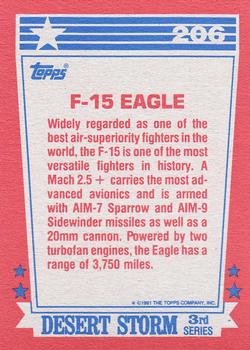 1991 Topps Desert Storm #206 F-15 Eagle Back