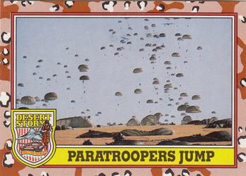 1991 Topps Desert Storm #210 Paratroopers Jump Front