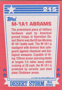1991 Topps Desert Storm #215 M-1A1 Abrams Back