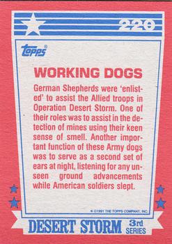 1991 Topps Desert Storm #220 Working Dogs Back
