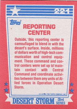 1991 Topps Desert Storm #221 Reporting Center Back