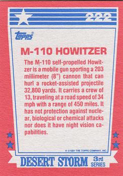 1991 Topps Desert Storm #222 M-110 Howitzer Back