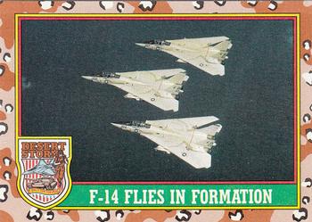 1991 Topps Desert Storm #22 F-14 Flies in Formation Front