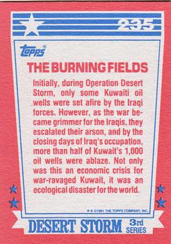 1991 Topps Desert Storm #235 The Burning Fields Back