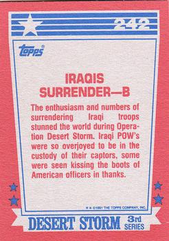 1991 Topps Desert Storm #242 Iraqis Surrender - B Back