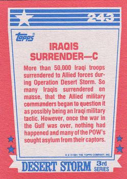 1991 Topps Desert Storm #243 Iraqis Surrender - C Back
