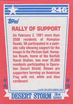 1991 Topps Desert Storm #246 Rally of Support Back