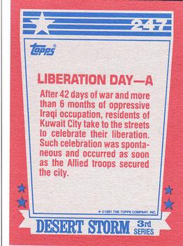 1991 Topps Desert Storm #247 Liberation Day - A Back