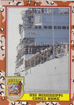 1991 Topps Desert Storm #252 USS Mississippi Comes Home Front