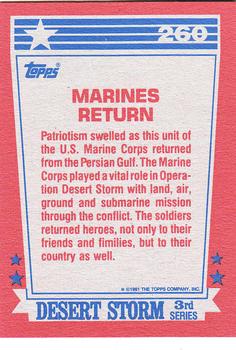 1991 Topps Desert Storm #260 Marines Return Back