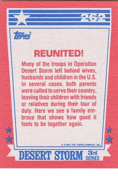 1991 Topps Desert Storm #262 Reunited! Back