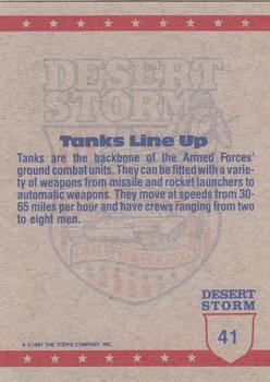 1991 Topps Desert Storm #41 Lining Up the Tanks Back