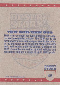 1991 Topps Desert Storm #45 TOW Anti-Tank Gun Back
