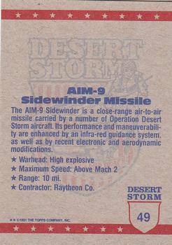1991 Topps Desert Storm #49 The Sidewinder Missile Back