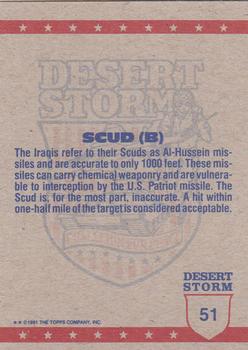 1991 Topps Desert Storm #51 SCUD Missile (B) Back