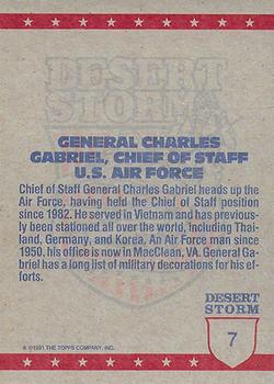 1991 Topps Desert Storm #7 General Charles Gabriel Back