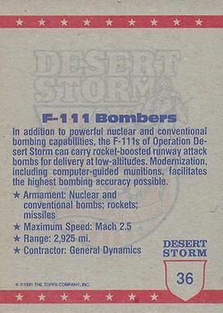 1991 Topps Desert Storm #36 F-111 Bombers Back