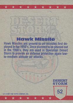 1991 Topps Desert Storm #52 Hawk Missile Back
