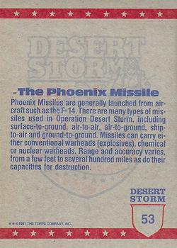 1991 Topps Desert Storm #53 Phoenix Missile Back
