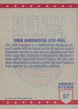 1991 Topps Desert Storm #57 USS America Back