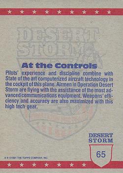 1991 Topps Desert Storm #65 At the Controls Back