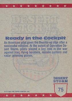 1991 Topps Desert Storm #75 Ready in the Cockpit Back
