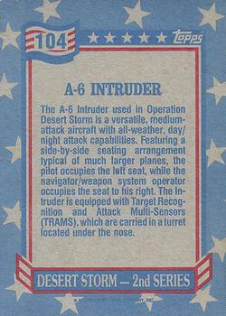 1991 Topps Desert Storm #104 A-6 Intruder Back