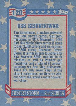 1991 Topps Desert Storm #120 USS Eisenhower Back
