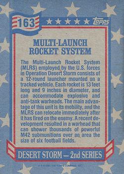 1991 Topps Desert Storm #163 Multi-Launch Rocket System Back