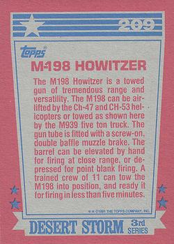 1991 Topps Desert Storm #209 M-198 Howitzer Back