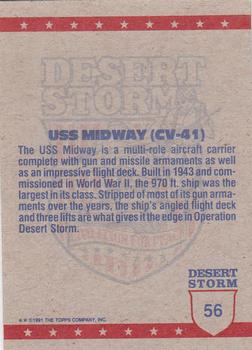 1991 Topps Desert Storm #56 USS Midway Back