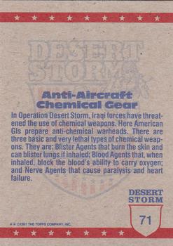1991 Topps Desert Storm #71 Anti-Aircraft Chemical Gear Back