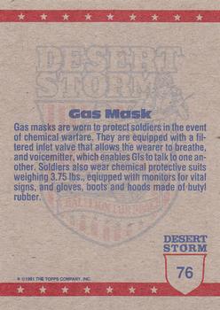 1991 Topps Desert Storm #76 Wearing the Gas Mask Back