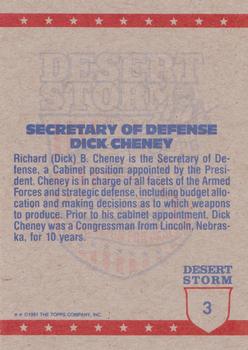 1991 Topps Desert Storm #3 Dick Cheney Back