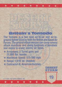 1991 Topps Desert Storm #19 Britain's Tornado Back